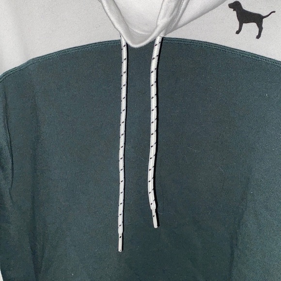 NWOT VS Pink Green and White Oversized Sweater with Drawstring - Picture 4 of 5